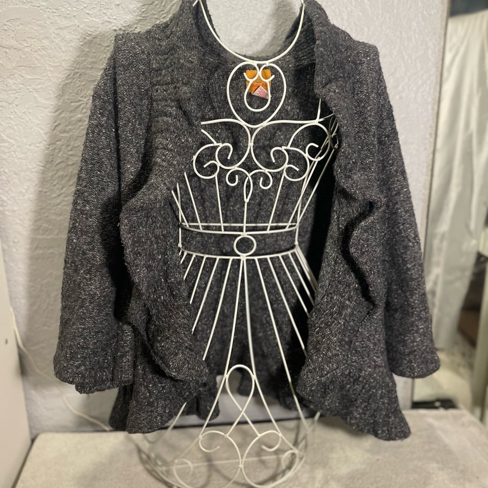 Charcoal Cardigan Sweater chunky whimsygoth bella swan lagenlook